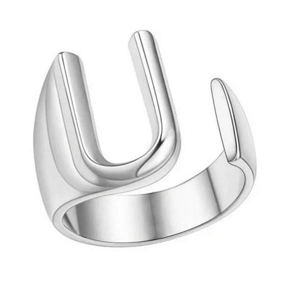 *NEW* OLIVIA RODRIGO Themed GUTS Letters Set of 4 Rings in Silver - Picture 4 of 11